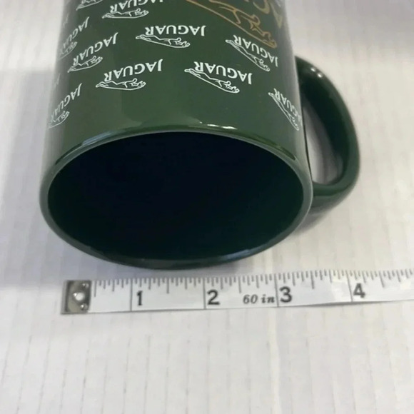 Set of 2 Jaguar Automotive Logo Coffee Mugs Green/Gold Made in the USA - Picture 9 of 9